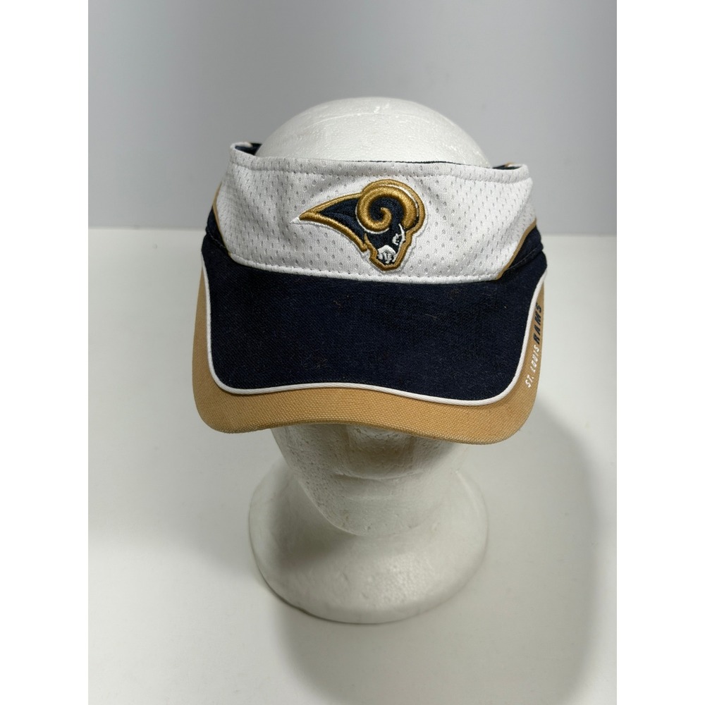 Reebok NFL Equipment‎ St. Louis Rams Visor Hat Navy Blue Gold Adjustable Mesh
